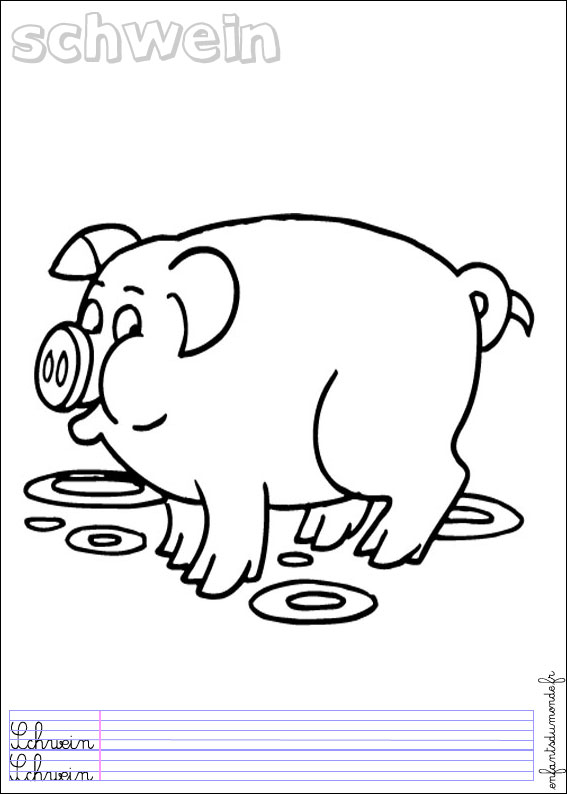coloriage cochon 1